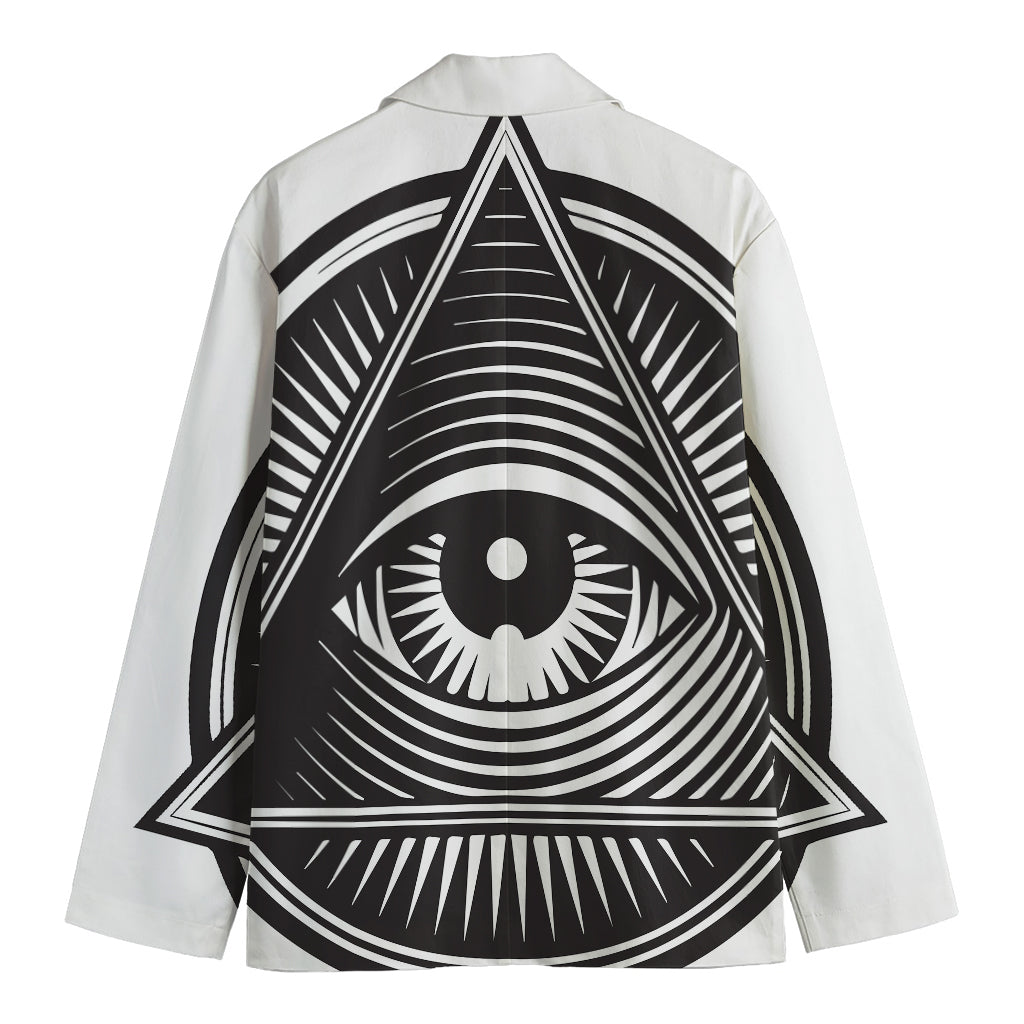 Illuminati Symbol Print Men's Cotton Blazer