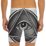 Illuminati Symbol Print Men's Long Boxer Briefs