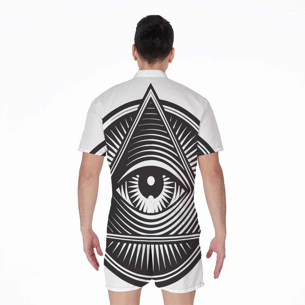 Illuminati Symbol Print Men's Rompers