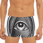 Illuminati Symbol Print Men's Short Boxer Briefs