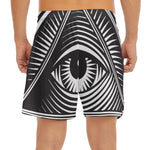 Illuminati Symbol Print Men's Split Running Shorts