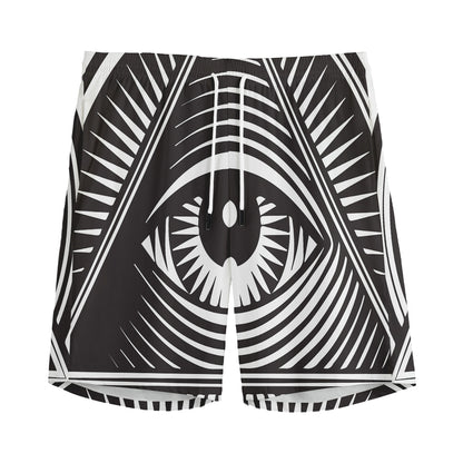 Illuminati Symbol Print Men's Sports Shorts