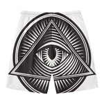 Illuminati Symbol Print Men's Swim Trunks