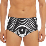 Illuminati Symbol Print Men's Triangle Swim Briefs