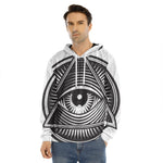 Illuminati Symbol Print Men's Velvet Pullover Hoodie