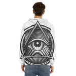 Illuminati Symbol Print Men's Velvet Pullover Hoodie
