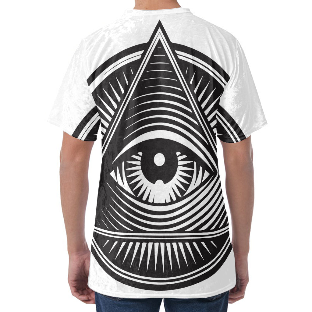 Illuminati Symbol Print Men's Velvet T-Shirt