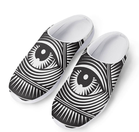 Illuminati Symbol Print Mesh Casual Shoes