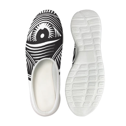 Illuminati Symbol Print Mesh Casual Shoes