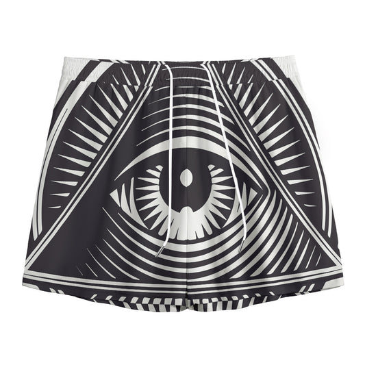 Illuminati Symbol Print Mesh Shorts