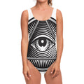 Illuminati Symbol Print One Piece Swimsuit