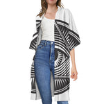 Illuminati Symbol Print Open Front Beach Cover Up