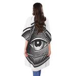 Illuminati Symbol Print Open Front Beach Cover Up
