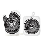 Illuminati Symbol Print Oven Mitt And Pot Holder Set