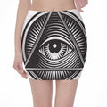 Illuminati Symbol Print Pencil Mini Skirt