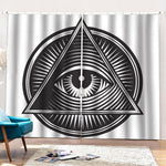Illuminati Symbol Print Pencil Pleat Curtains