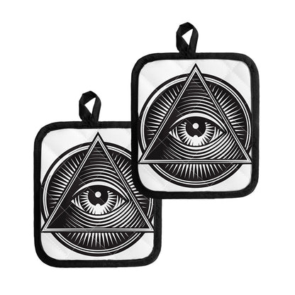 Illuminati Symbol Print Pot Holders