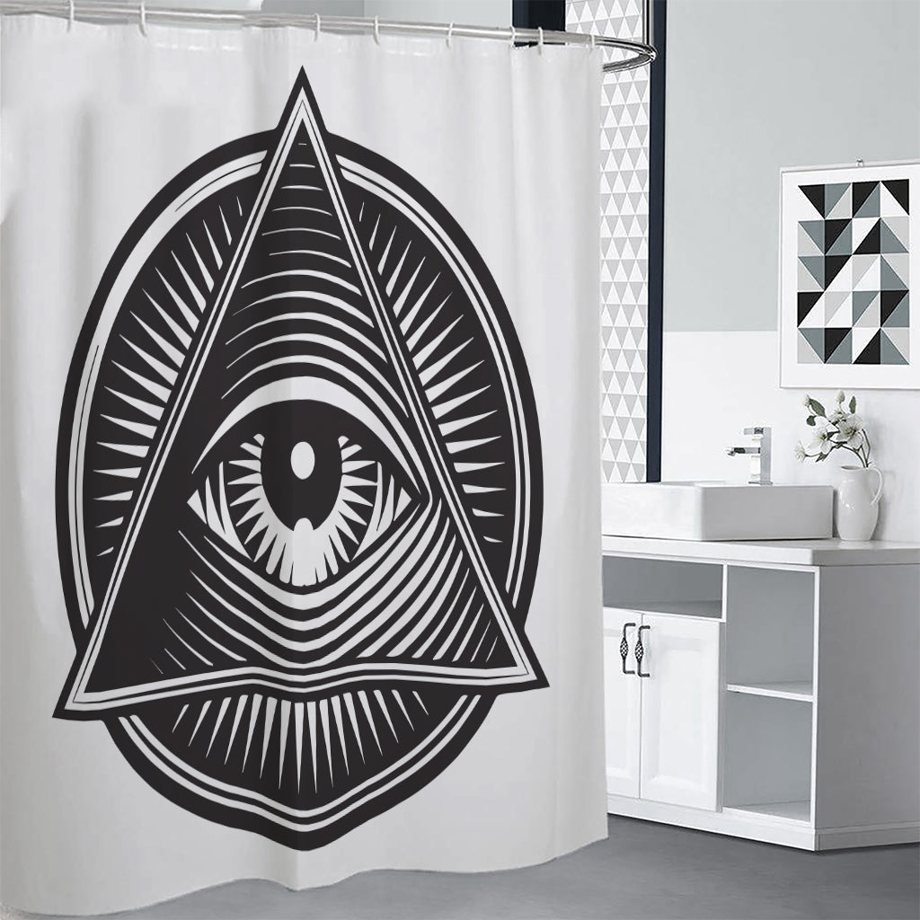 Illuminati Symbol Print Premium Shower Curtain