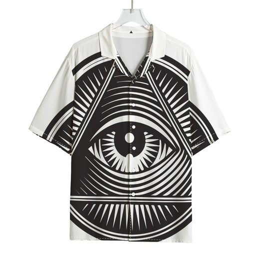 Illuminati Symbol Print Rayon Hawaiian Shirt