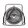 Illuminati Symbol Print Rectangular Crossbody Bag