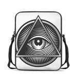 Illuminati Symbol Print Rectangular Crossbody Bag