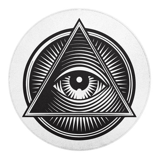 Illuminati Symbol Print Round Blanket