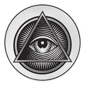 Illuminati Symbol Print Round Floor Mat