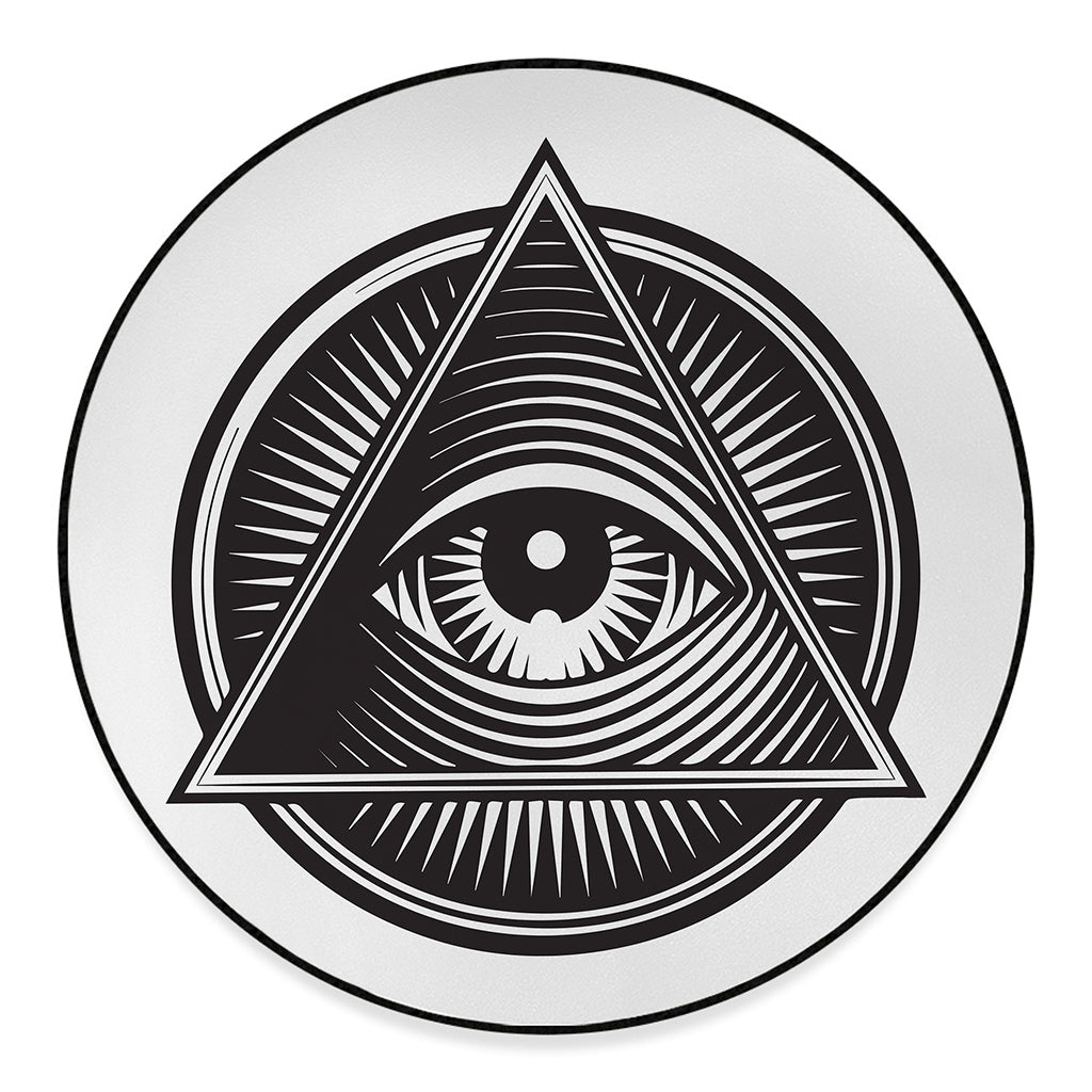 Illuminati Symbol Print Round Floor Mat