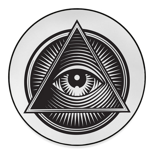 Illuminati Symbol Print Round Floor Mat