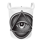 Illuminati Symbol Print Round Laundry Basket