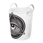 Illuminati Symbol Print Round Laundry Basket