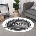 Illuminati Symbol Print Round Rug