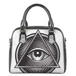 Illuminati Symbol Print Shoulder Handbag