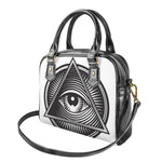 Illuminati Symbol Print Shoulder Handbag
