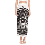 Illuminati Symbol Print Side Slit Maxi Skirt
