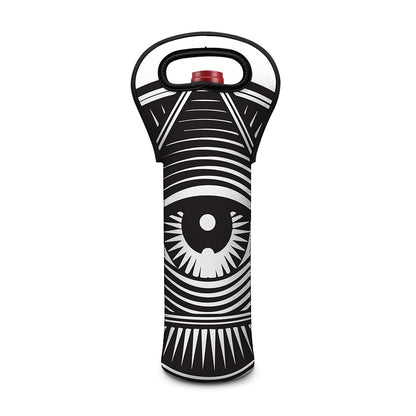 Illuminati Symbol Print Single Neoprene Wine Tote