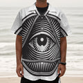 Illuminati Symbol Print Textured Short Sleeve Shirt