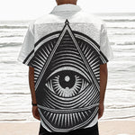 Illuminati Symbol Print Textured Short Sleeve Shirt