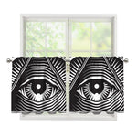 Illuminati Symbol Print Tier Curtains