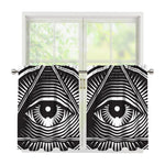Illuminati Symbol Print Tier Curtains