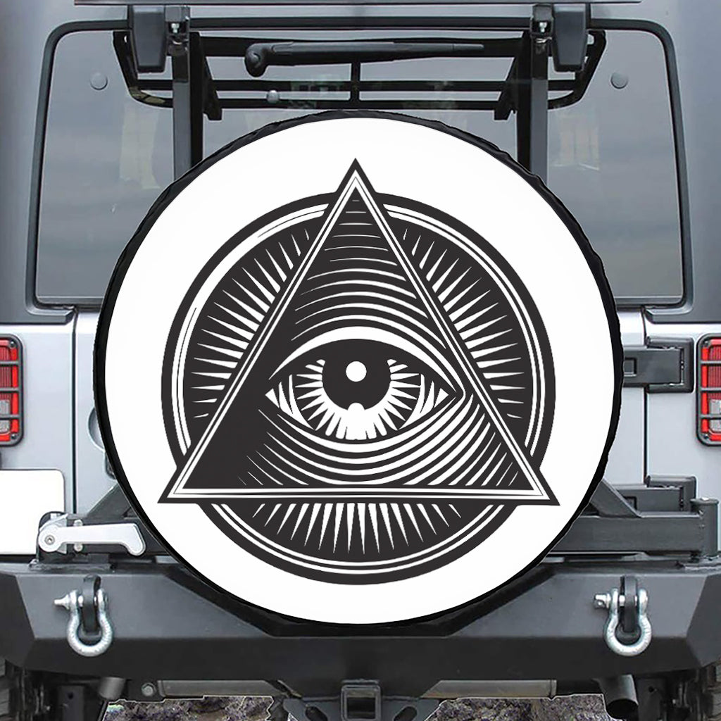 Illuminati Symbol Print Tire Cover
