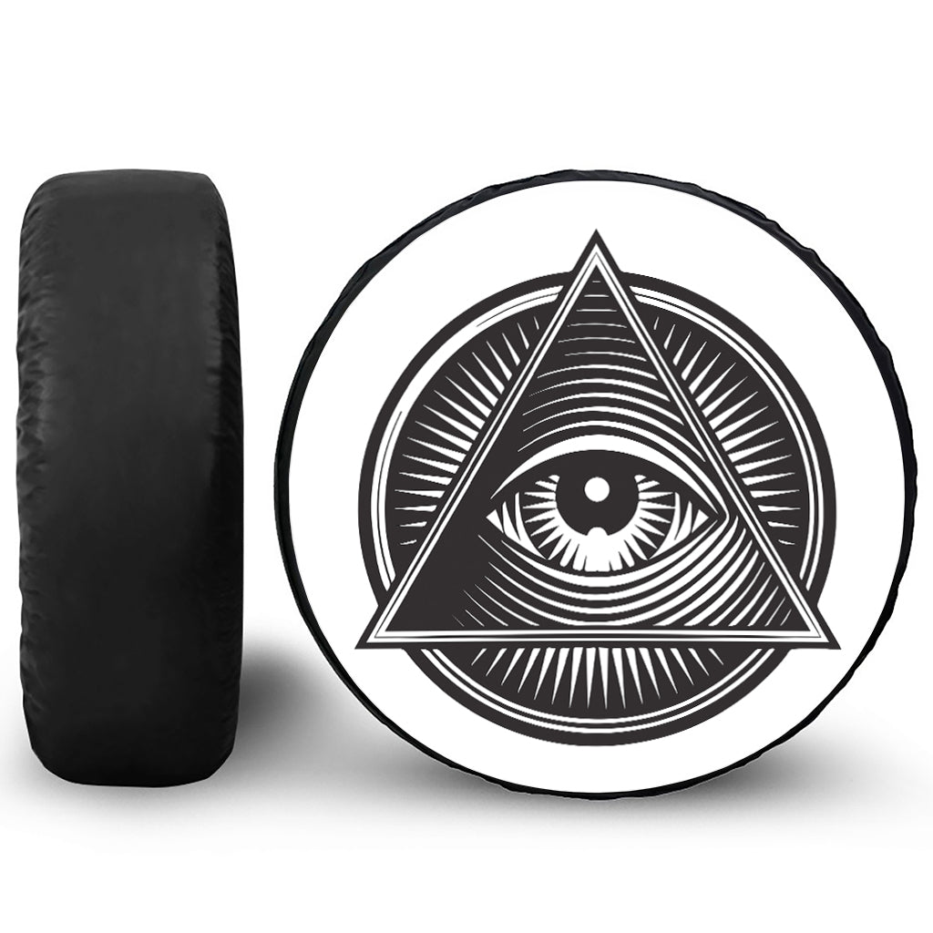 Illuminati Symbol Print Tire Cover
