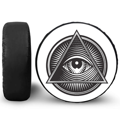 Illuminati Symbol Print Tire Cover