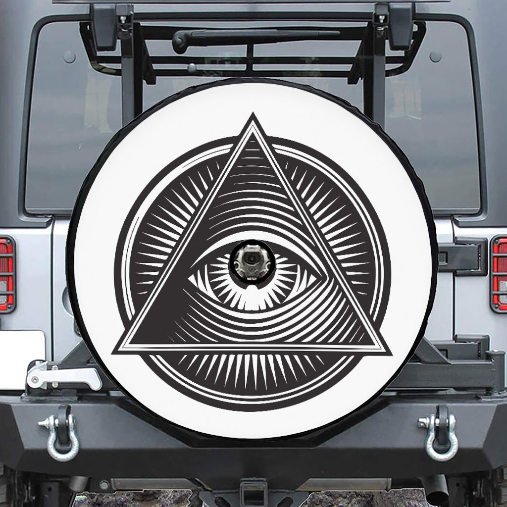 Illuminati Symbol Print Tire Cover With Camera Hole