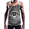 Illuminati Symbol Print Men's Workout Tank Top