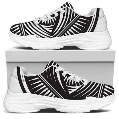 Illuminati Symbol Print White Chunky Shoes