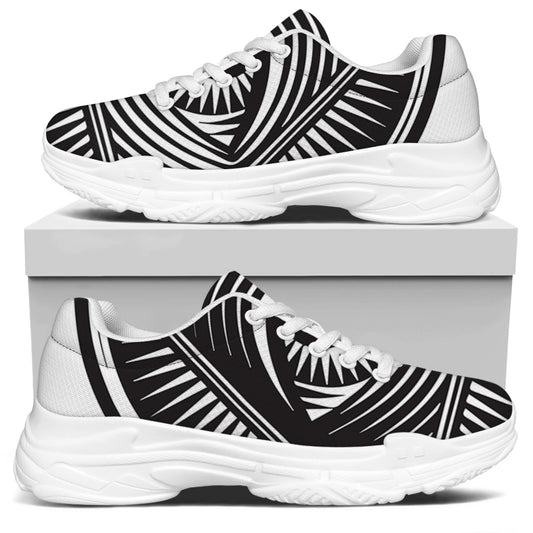 Illuminati Symbol Print White Chunky Shoes