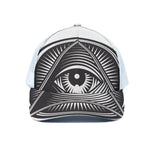 Illuminati Symbol Print White Mesh Trucker Cap