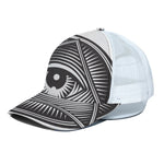Illuminati Symbol Print White Mesh Trucker Cap