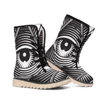 Illuminati Symbol Print Winter Boots